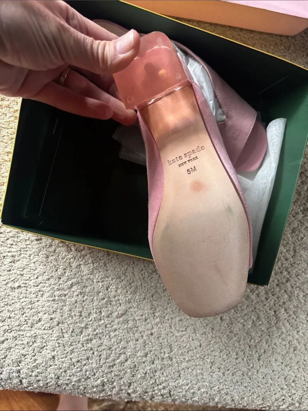 kate spade Pink Suede Slide Sandals
